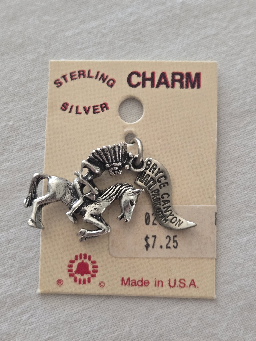 Vintage Bell Sterling Silver Native American Warrior Charm